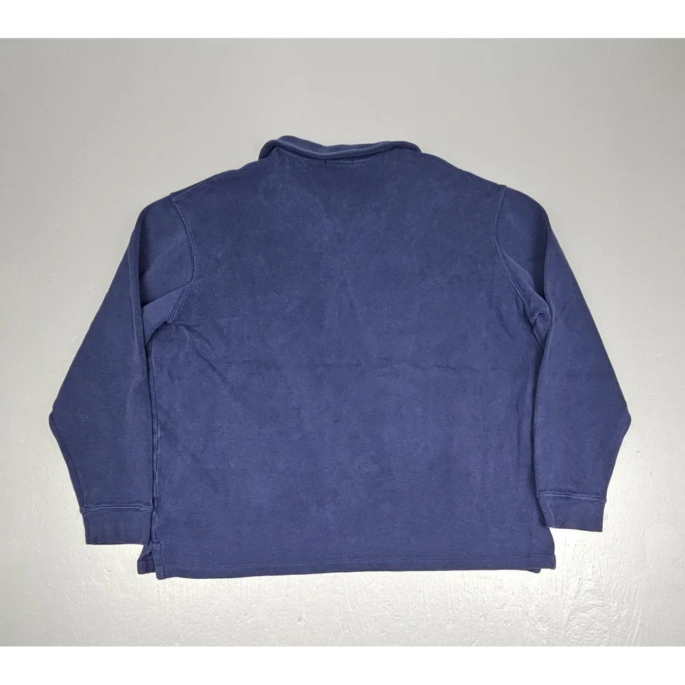 Vintage Polo Ralph Lauren 1/4‎ Zip Pullover Sweater Mens XL Blue Preppy Casual